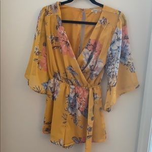 Yellow Floral Romper